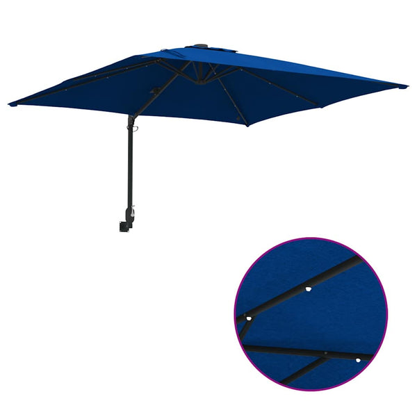 vidaXL Garden Parasol Azure Blue 248.5 x 247.5 x 160 cm