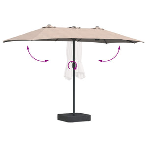 vidaXL Garden Parasol Taupe 385 x 209 x 244 cm Polyester