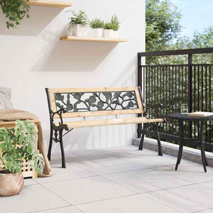 vidaXL Garden Bench with Cushions Brown 116 x 54 x 73 cm Wood