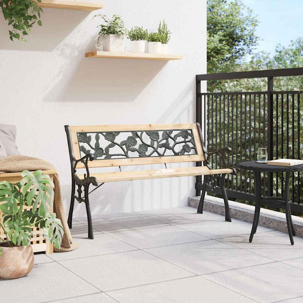vidaXL Garden Bench with Cushions Brown 116 x 54 x 73 cm Wood