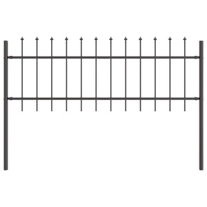 vidaXL Garden Fence 2 pcs Grey 3.4 x 0.6 m Powder-Coated Steel