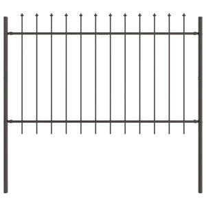 vidaXL Garden Fence 2 pcs Grey 3.4 x 0.8 m Powder-Coated Steel