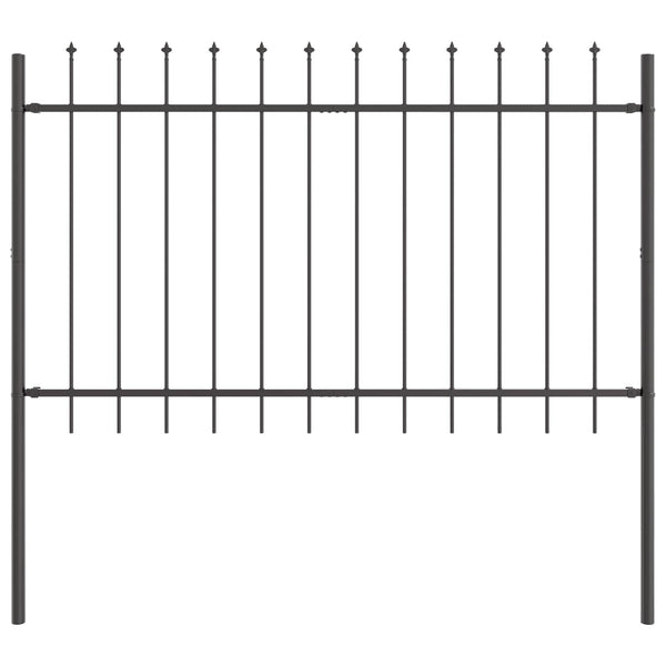 vidaXL Garden Fence 2 pcs Grey 3.4 x 0.8 m Powder-Coated Steel