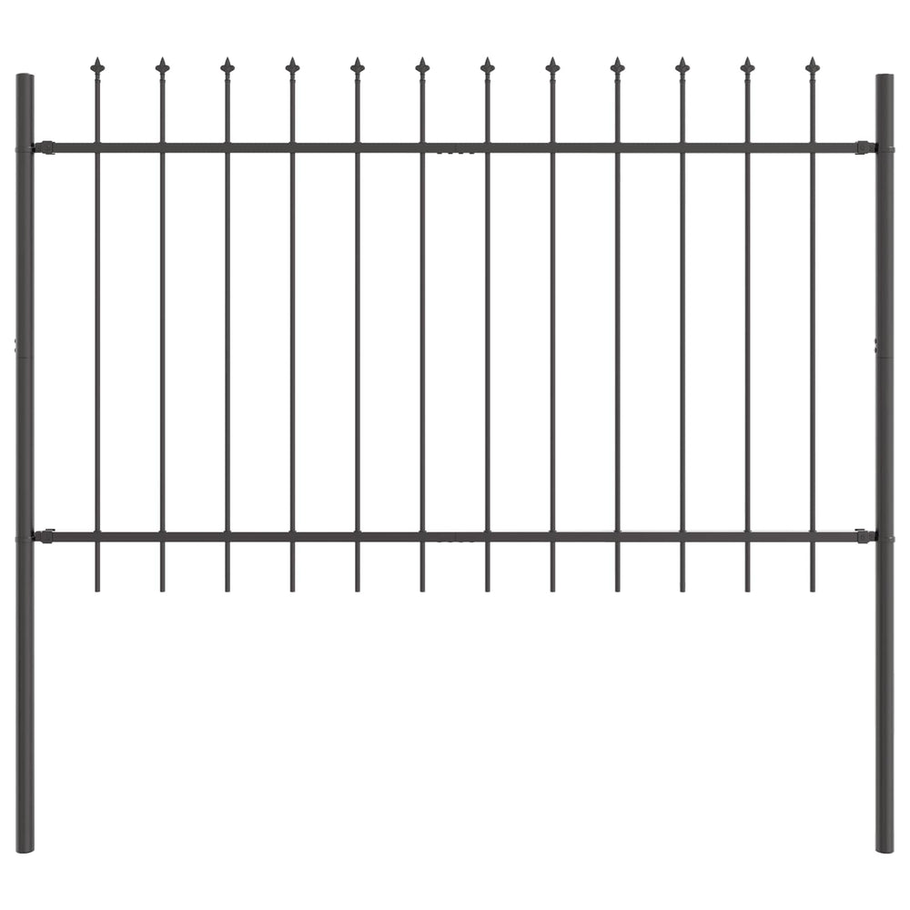 vidaXL Garden Fence 2 pcs Grey 3.4 x 1 m Powder-Coated Steel
