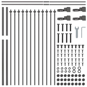 vidaXL Garden Fence 2 pcs Grey 3.4 x 1 m Powder-Coated Steel