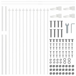 vidaXL Garden Fence 2 pcs White 3.4 x 0.8 m Powder-Coated Steel