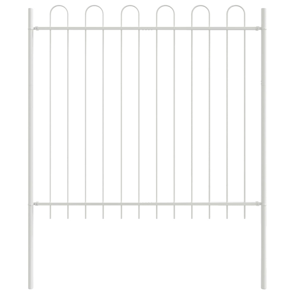 vidaXL Garden Fence 2 pcs White 3.4 x 1.2 m Powder-Coated Steel