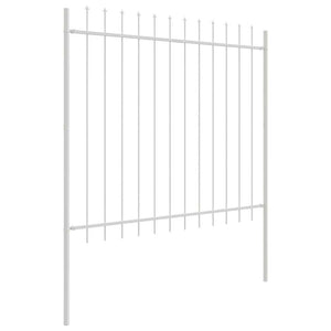 vidaXL Garden Fence 2 pcs White 3.4 x 1.5 m Powder-Coated Steel