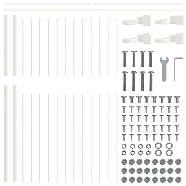 vidaXL Garden Fence 2 pcs White 3.4 x 1.5 m Powder-Coated Steel
