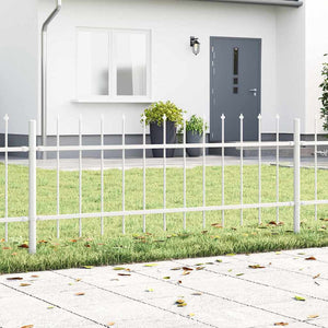 vidaXL Garden Fence 3 pcs White 5.1 x 0.6 m Powder-Coated Steel