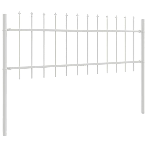 vidaXL Garden Fence 4 pcs White 6.8 x 0.6 m Powder-Coated Steel