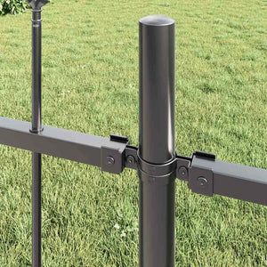 Gartenzaun Set Grau, 5-teilig, Stahl