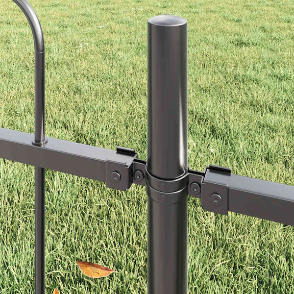 Gartenzaun 5er Set Grau 8,5x1,5m Stahl