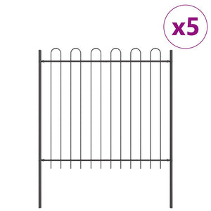 Gartenzaun 5er Set Grau 8,5x1,5m Stahl