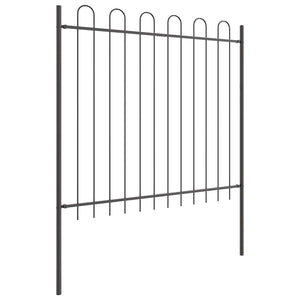 Gartenzaun 5er Set Grau 8,5x1,5m Stahl