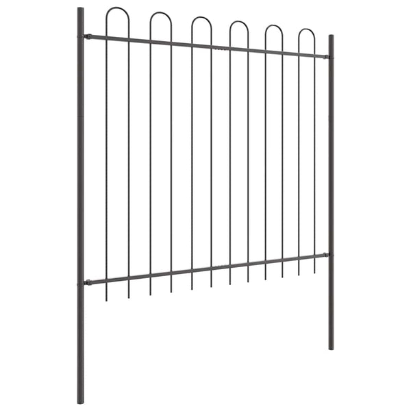 Gartenzaun 5er Set Grau 8,5x1,5m Stahl