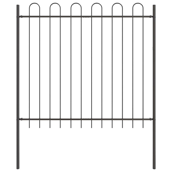 Gartenzaun 5er Set Grau 8,5x1,5m Stahl