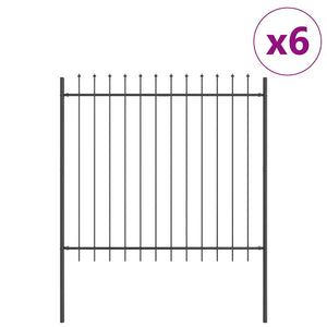 Gartenzaun 6-teilig Grau, 10,2x1,5m