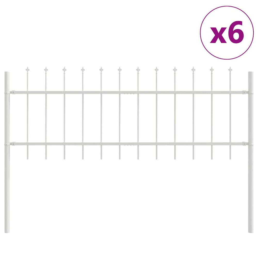 Gartenzaun 6-teilig Weiß, 10,2x0,6 m