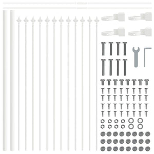 Gartenzaun 6-teilig Weiß, 10,2x0,6 m
