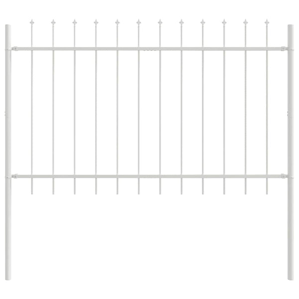 Gartenzaun, 6 Stk, Weiß, 10,2x1 m, Stahl