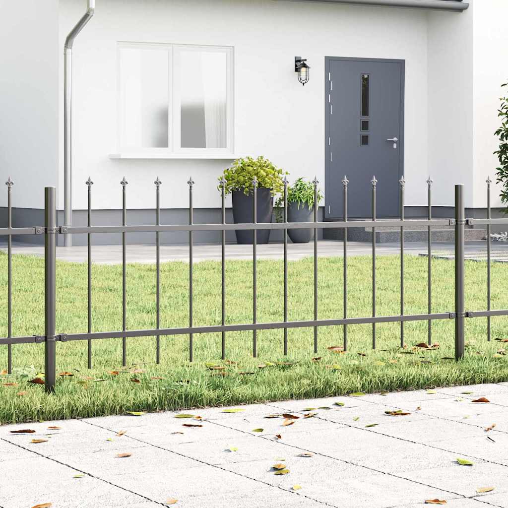 Gartenzaun-Set, 7-teilig, Grau, 11,9x0,6 m