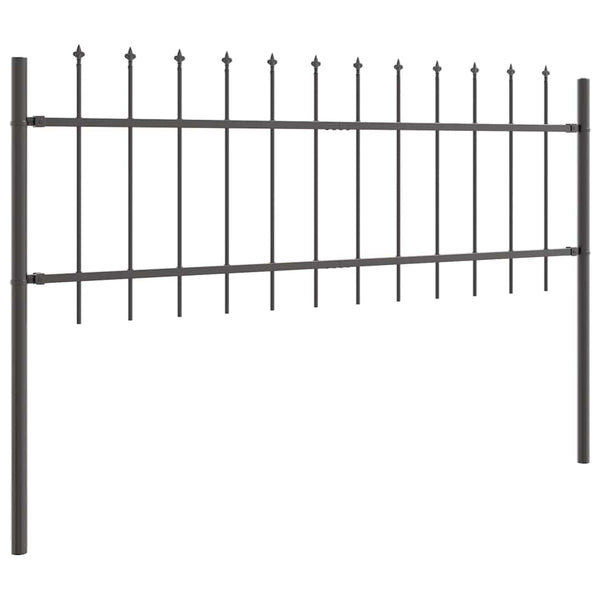 Gartenzaun-Set, 7-teilig, Grau, 11,9x0,6 m