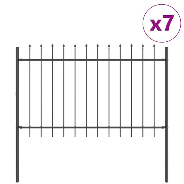 Grauer Gartenzaun 7-teilig, 11,9 x 1,2 m