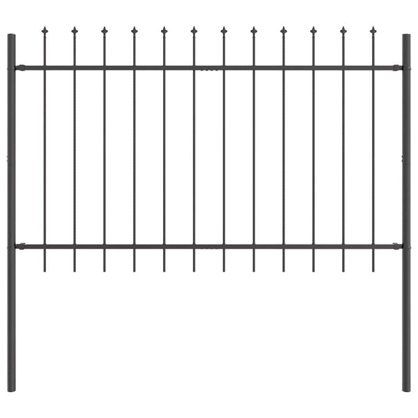 Grauer Gartenzaun 7-teilig, 11,9 x 1,2 m