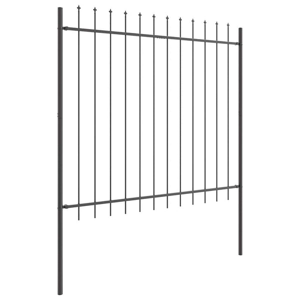 Gartenzaun Set Grau, 7-teilig, 11,9x1,5 m