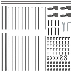 Gartenzaun Set Grau, 7-teilig, 11,9x1,5 m