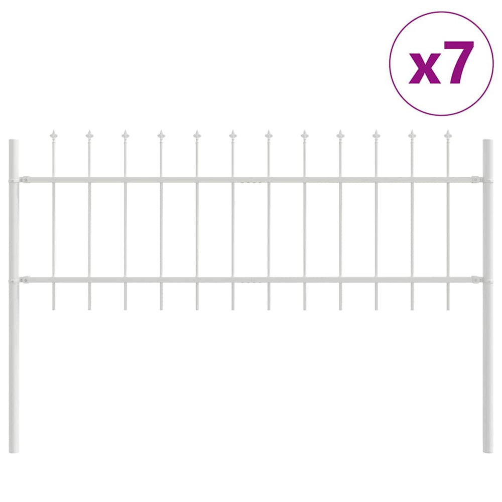 Gartenzaun, 7-teilig, Weiß, 11,9 x 0,6 m