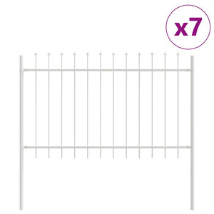 Gartenzaun 7-teilig Weiß, 11,9x0,8 m