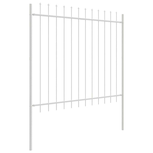 Gartenzaun 7er Set Weiß Pulverbeschichtet