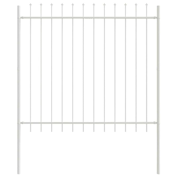 Gartenzaun 7er Set Weiß Pulverbeschichtet