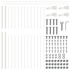 Gartenzaun 7er Set Weiß Pulverbeschichtet