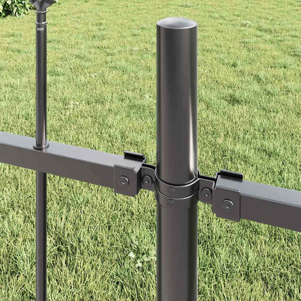 vidaXL Garden Fence 8 pcs Grey 13.6 x 1 m Powder-Coated Steel