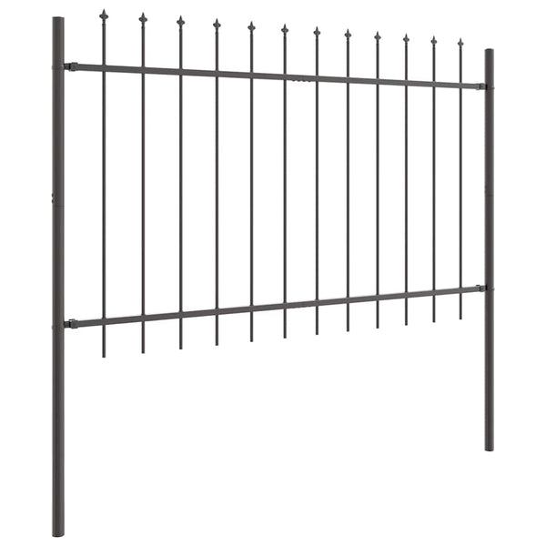 vidaXL Garden Fence 8 pcs Grey 13.6 x 1 m Powder-Coated Steel