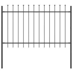 vidaXL Garden Fence 8 pcs Grey 13.6 x 1 m Powder-Coated Steel