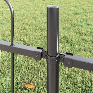 vidaXL Garden Fence 8 pcs Grey 13.6 x 1.5 m Powder-Coated Steel