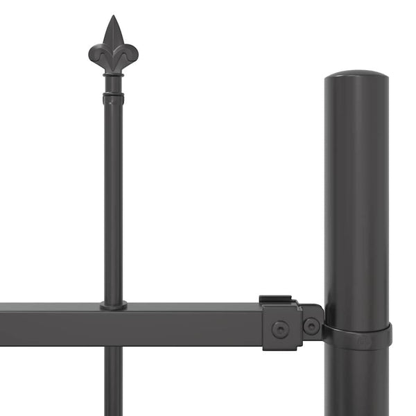 vidaXL Garden Fence 9 pcs Grey 15.3 x 0.6 m Powder-Coated Steel