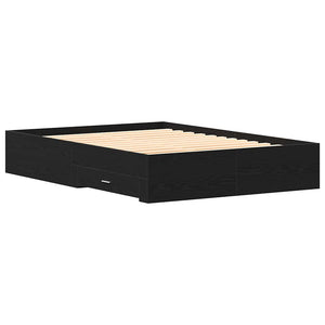 vidaXL Bed Frame Black Oak Look 160 x 200 cm Engineered Wood