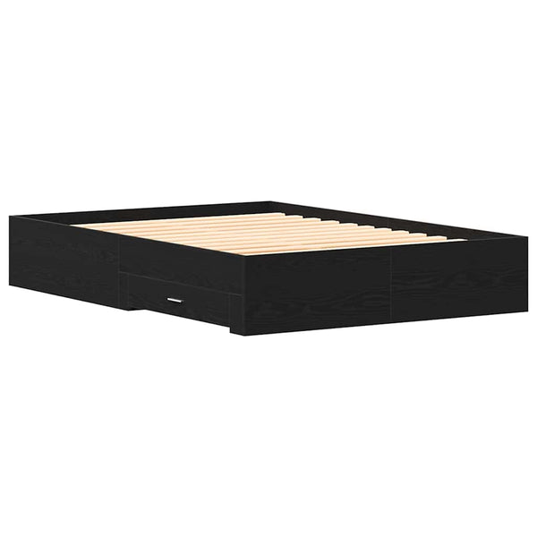 vidaXL Bed Frame Black Oak Look 160 x 200 cm Engineered Wood