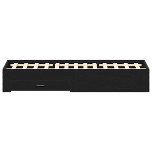 vidaXL Bed Frame Black Oak Look 160 x 200 cm Engineered Wood