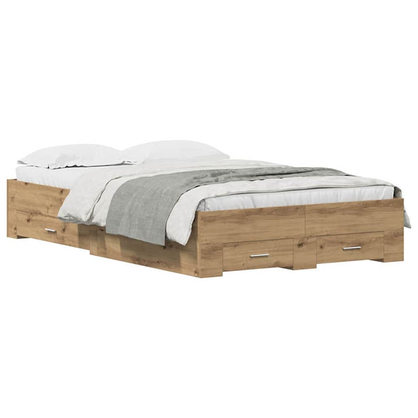 vidaXL Bed Frame Artisan Oak 120 x 200 cm Engineered Wood