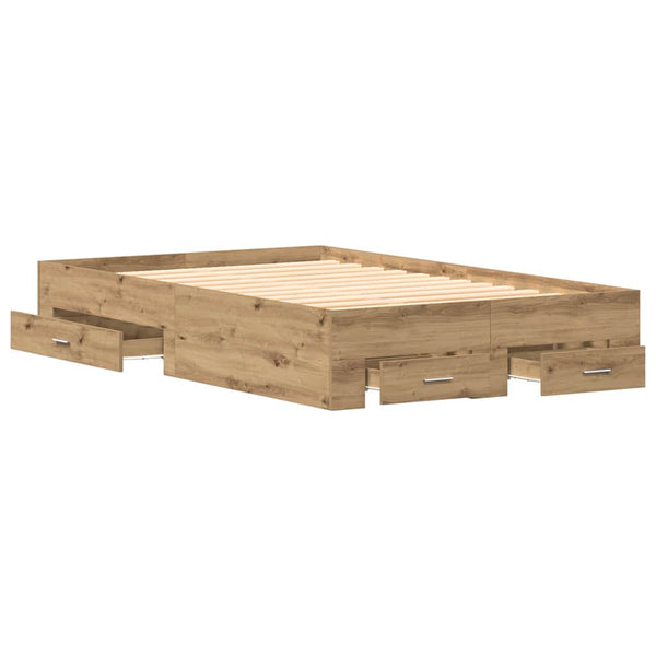 vidaXL Bed Frame Artisan Oak 120 x 200 cm Engineered Wood