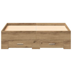 vidaXL Bed Frame Artisan Oak 120 x 200 cm Engineered Wood