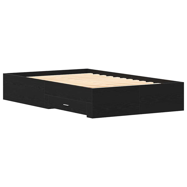 vidaXL Bed Frame Black Oak-Look 120 x 200 cm Engineered Wood