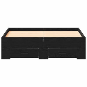 vidaXL Bed Frame Black Oak-Look 120 x 200 cm Engineered Wood