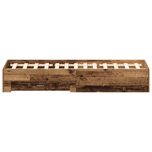 vidaXL Bed Frame with Drawers Reclaimed Wood 140 x 190 cm Engineered Wood